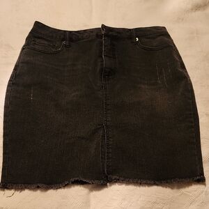 Classic Black Denim Skirt